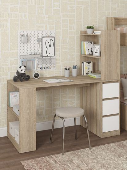 дуб сонома / белый