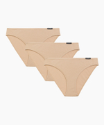 Женские трусы слипы спорт Atlantic, набор 3 шт., хлопок, бежевые, Basic 3BLP-580