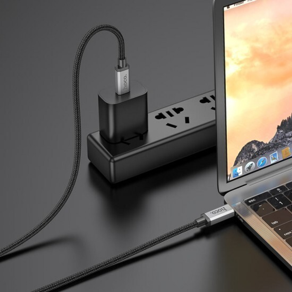 Кабель Type-C на Type-C “US06” USB3.2 20Gbps 013210 Черный