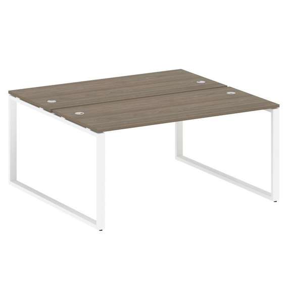 Metal System Рабочая станция на О-образном м/к БО.РАС-СП-2.4 Вяз Благородный/Металл Белый 1600*1475*
