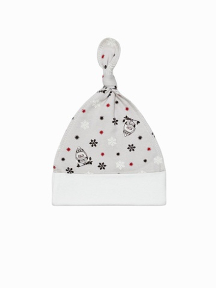 Шапочка-узелок (утепленная) Совушки gray