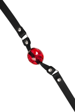 Красный кляп-леденец на кожаных ремешках (Цвет: красный)