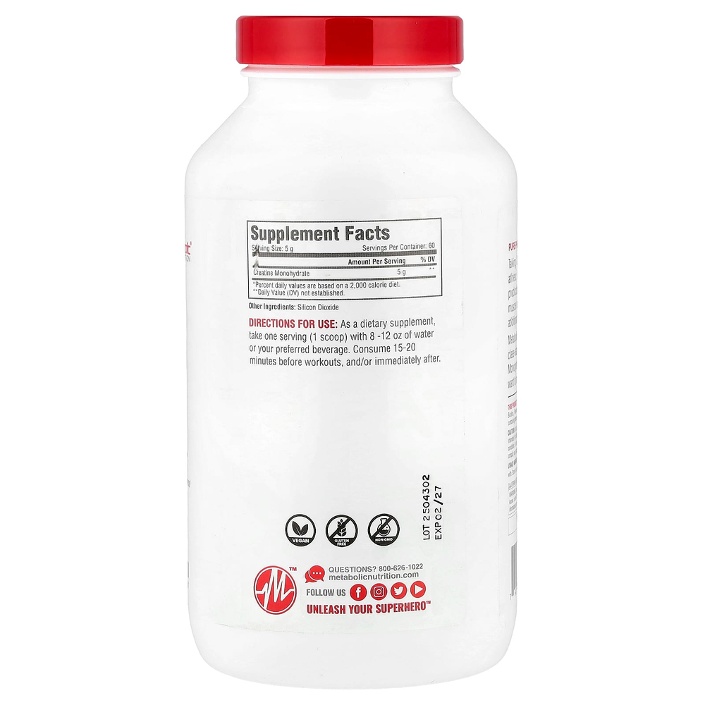 Metabolic Nutrition, Креатин, без добавок, 300 г (10,58 унции)