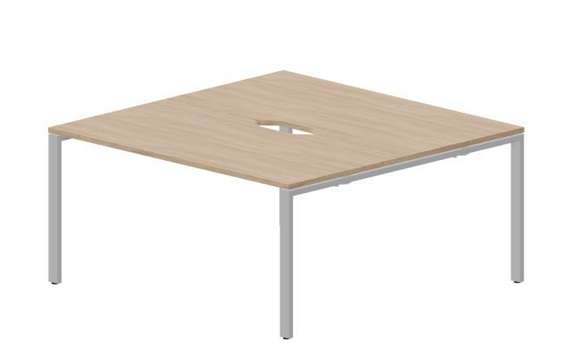 Составной стол Strike на 2 рабочих места 1580х1566х750мм (2 эргономичных выреза)