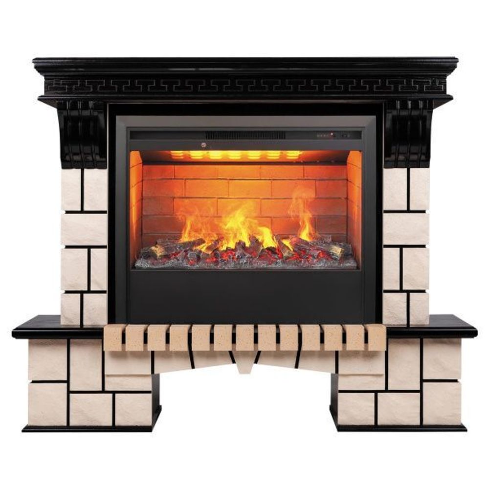 Электрокамин RealFlame Stone 26 AO античный дуб с очагом 3D Helios 26