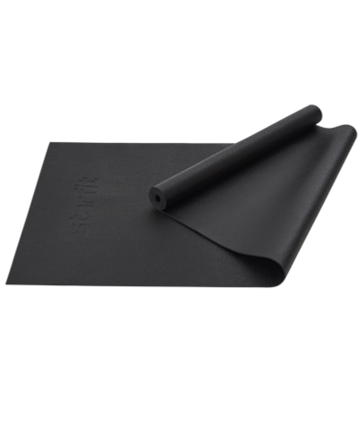 Коврик для йоги и фитнеса FM-101, PVC, 183x61x0,3 см, черный