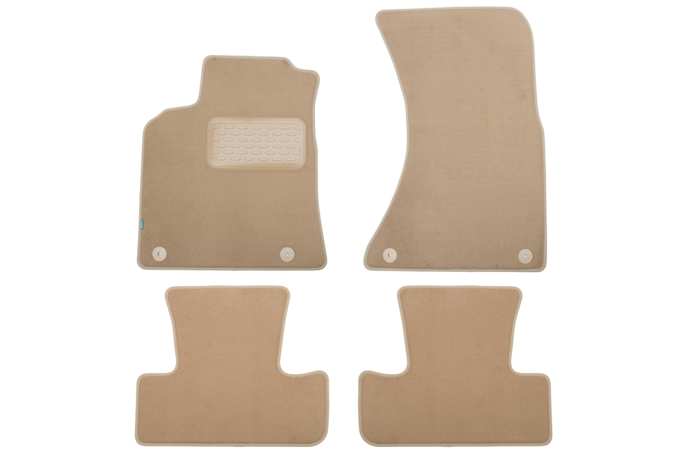 Коврики в салон для AUDI Q5 АКПП 2008-2012, 2012-2017, внедорожник , 4 шт. (текстиль, бежевые) KLEVER04041522112KH