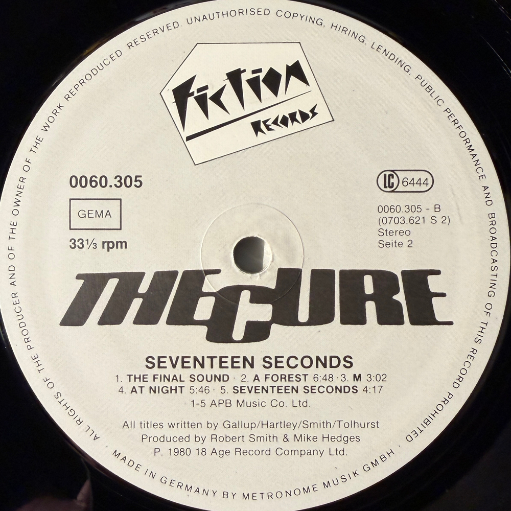 The Cure ‎– Seventeen Seconds (Германия 1980г.) Т