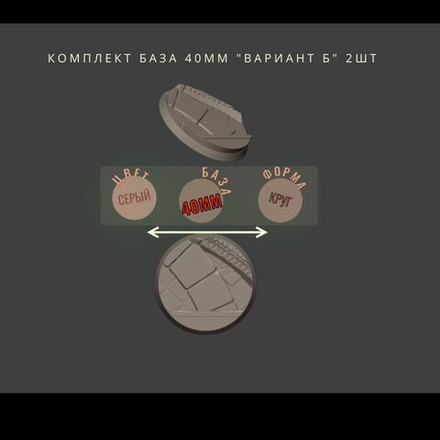 комплект База круг 40мм "Вариант Б" 2шт ДнД DnD миниатюры из набора "Гоблины Чёрной Орды"