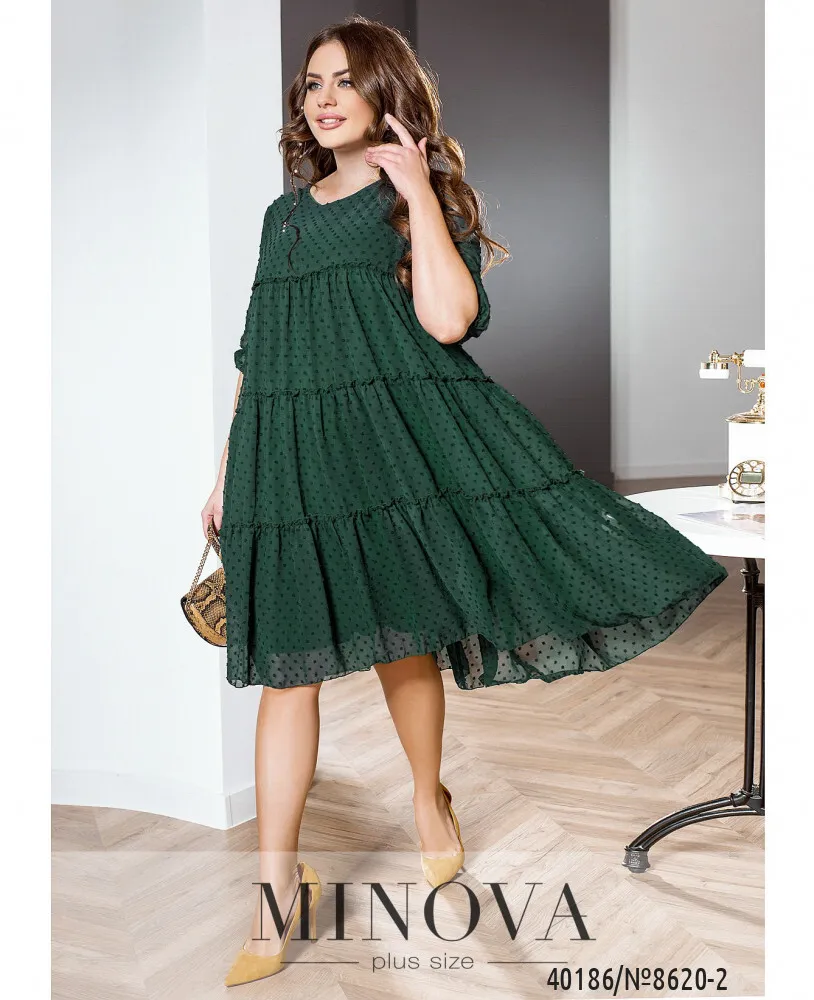 Платье 8620-2-темно-зеленый Minova