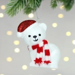 Елочная игрушка «Милый мишка» 8*4*9 см, Красный