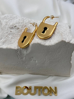 Серьги Скиап. золотые в виде замка с черной эмалью