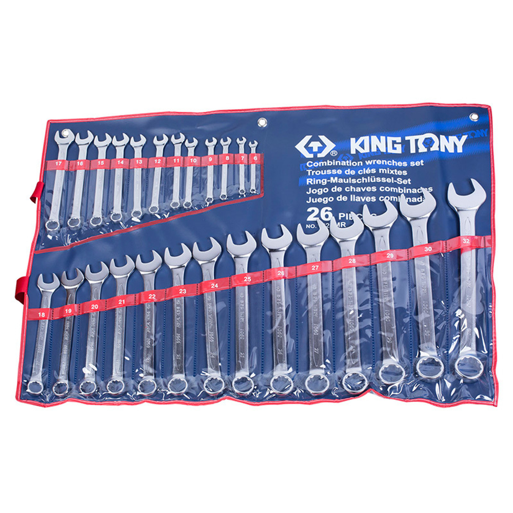 KING TONY (1226MR) Набор комбинированных ключей, 6-32 мм, 26 предметов