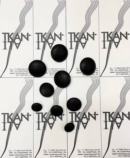 Пуговица пластиковая фактурная на ножке (пластик, Черный фон/фактурный узор, 22)