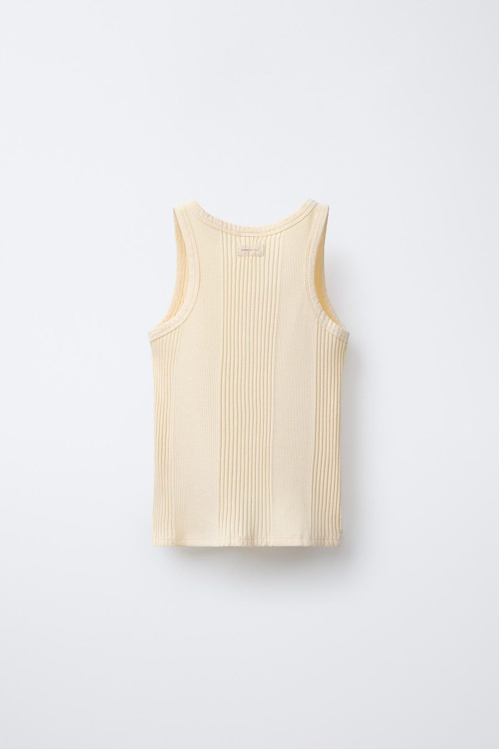 ZARA ТОП В РУБЧИК С НАШИВКОЙ, ЖЕЛТЫЙ