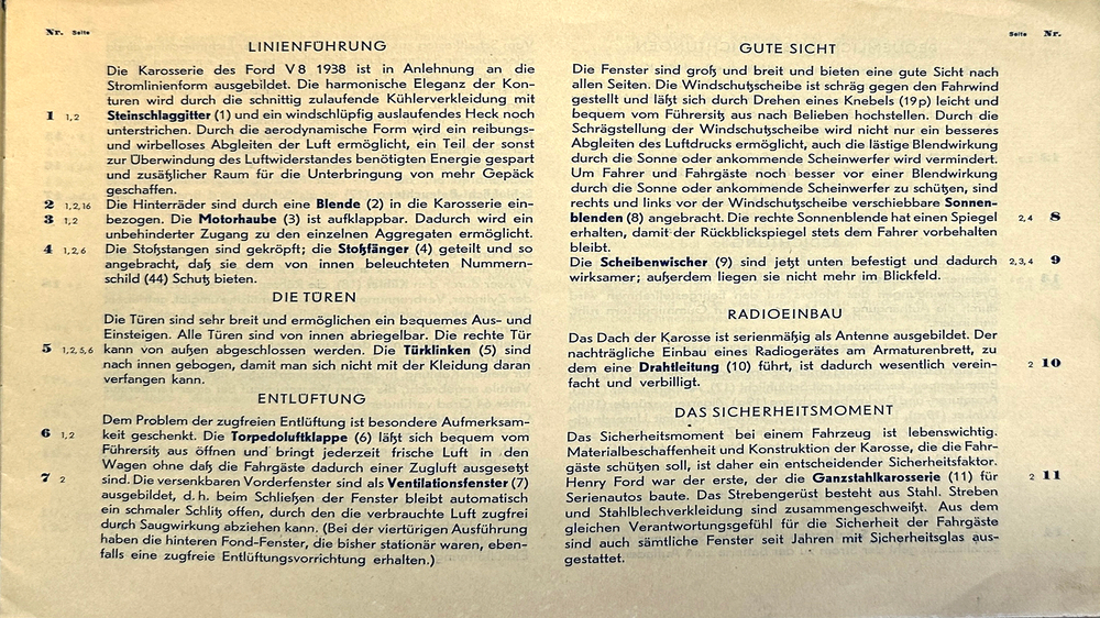 «FORD V8» Каталог автомобиля Форд, оборуд-го 8-ми цилиндр-м двигателем в Германии г. Кёльн 1938г.