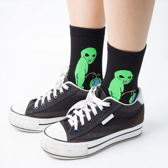 Носки "Инопланетянин и планета Земля", р-р 36-40 (черный)