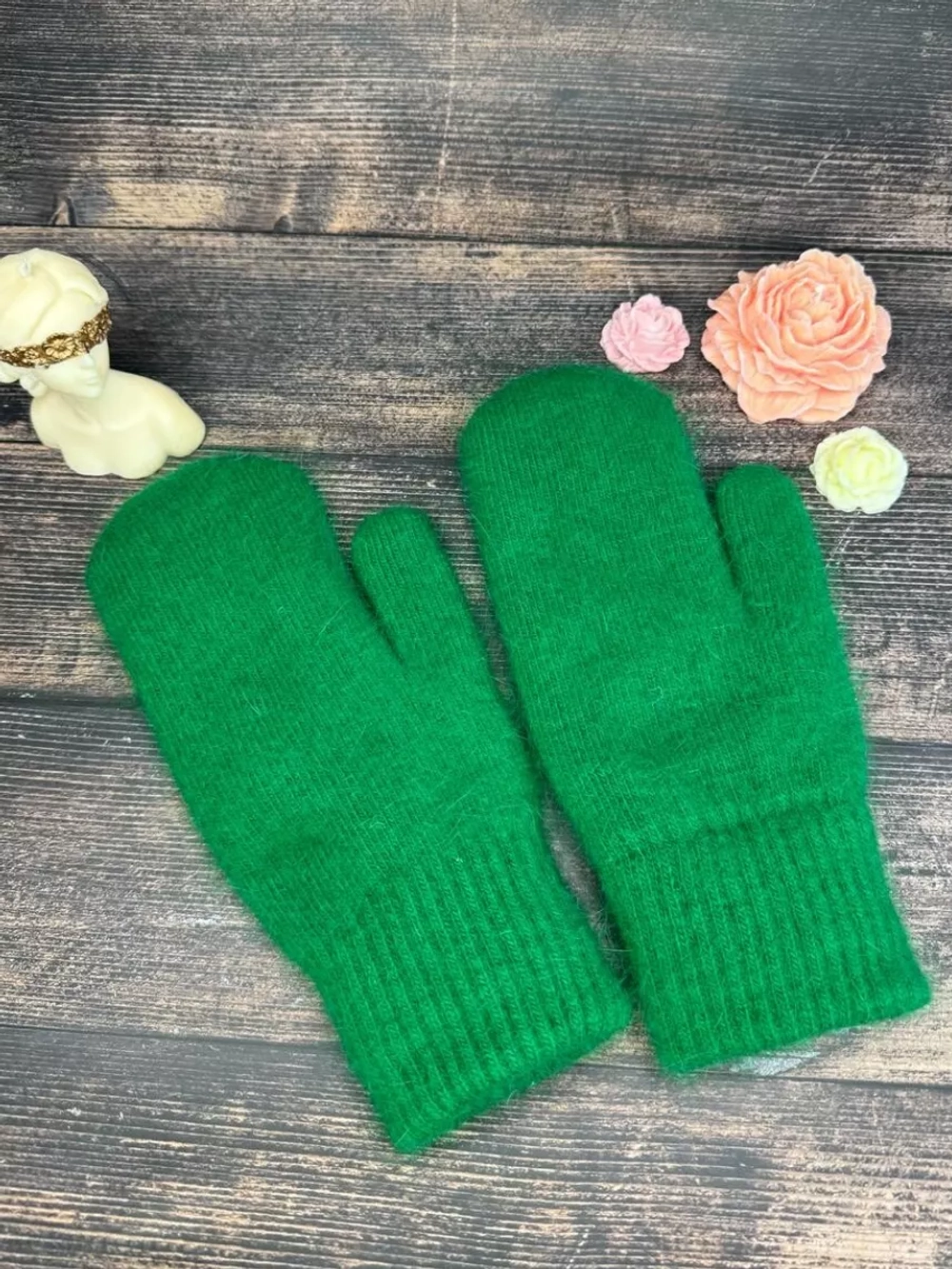 Варежки зимние теплые пушистые ангора