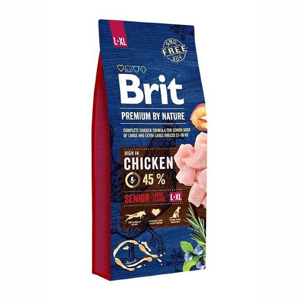 Brit Premium Dog Senior L+XL курица - корм для пожилых собак крупных и гигантских (Premium by Nature Senior Large &amp; X Large Chicken)