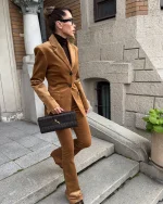 Жакет классический вельветовый, Коричневый