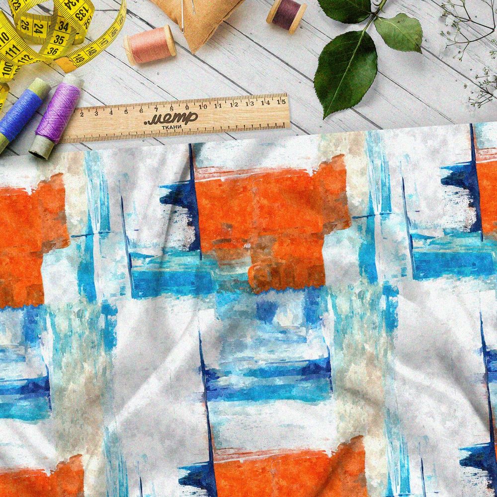 Ткань штапель замазанное граффити