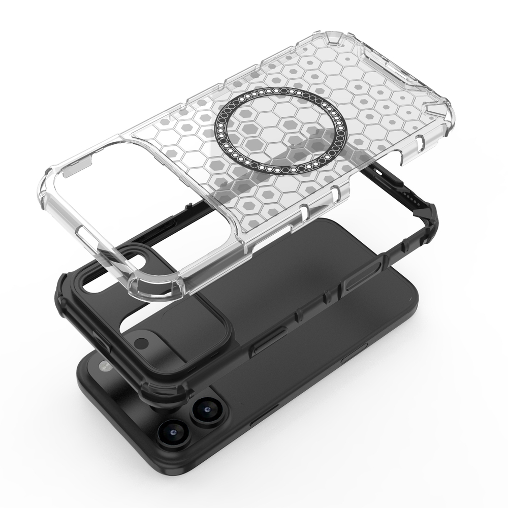 Прозрачный чехол Honeycomb Magnetic Case для iPhone 17 Pro Max
