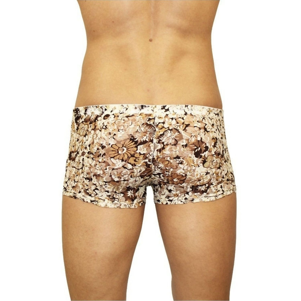 Бежевые трусы-боксеры с цветочным рисунком (Размер: M) (Цвет: бежевый)