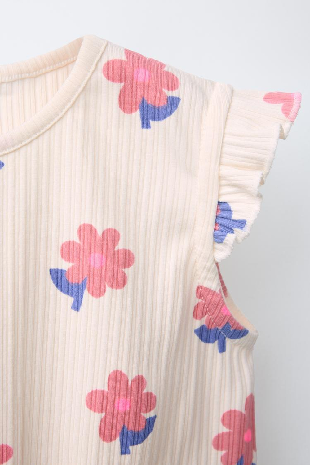 ZARA ТОП В РУБЧИК С ПРИНТОМ И УЗЛОМ, ЭКРЮ