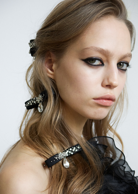 Бант стрекоза XS с декором из камней