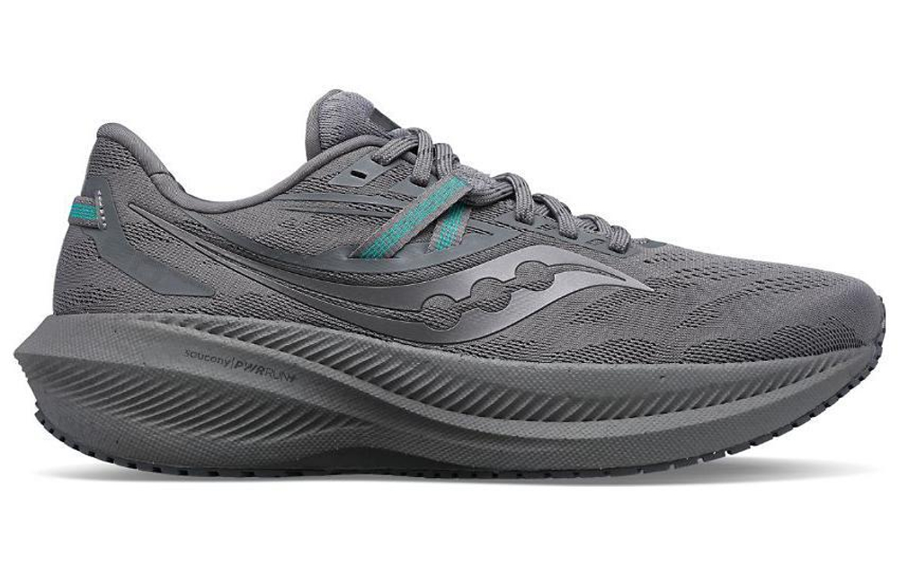 Saucony Triumph 20 cushioning comfortable fabric synthetic leather wear-resistant breathable low-top training running shoes women's dark gray blue