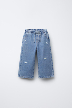 ZARA ДЖИНСЫ WIDE LEG FLUIDO, ВЫЦВЕТШИЙ СИНИЙ