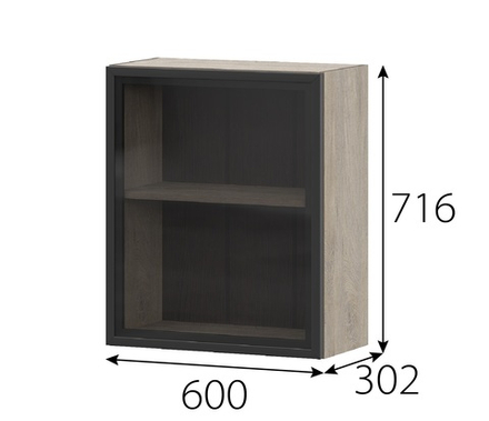 Этна Шкаф-витрина навесной 600мм