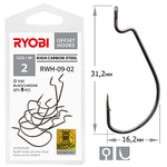 Крючок офсетный рыболовный RWH-09 №1/0 ( 2 упк по 5шт)