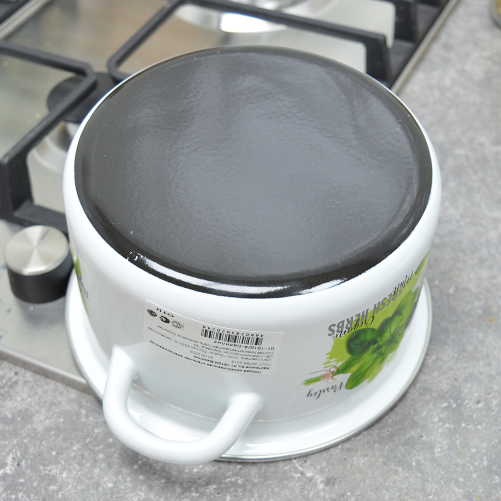 Кастрюля 2л "Базилик" с металлическим ободком