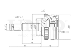 ШРУС внешний UNIO CVJ-20097