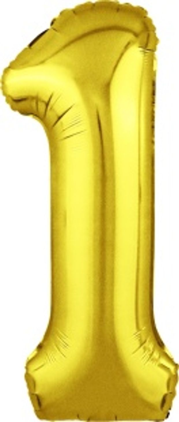 Agura Шар 40" / 102 см "Цифра 1" Золото Slim (БГ-60)