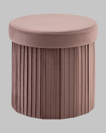 Пуф складной с ящиком Store Round пыльно-розовый
