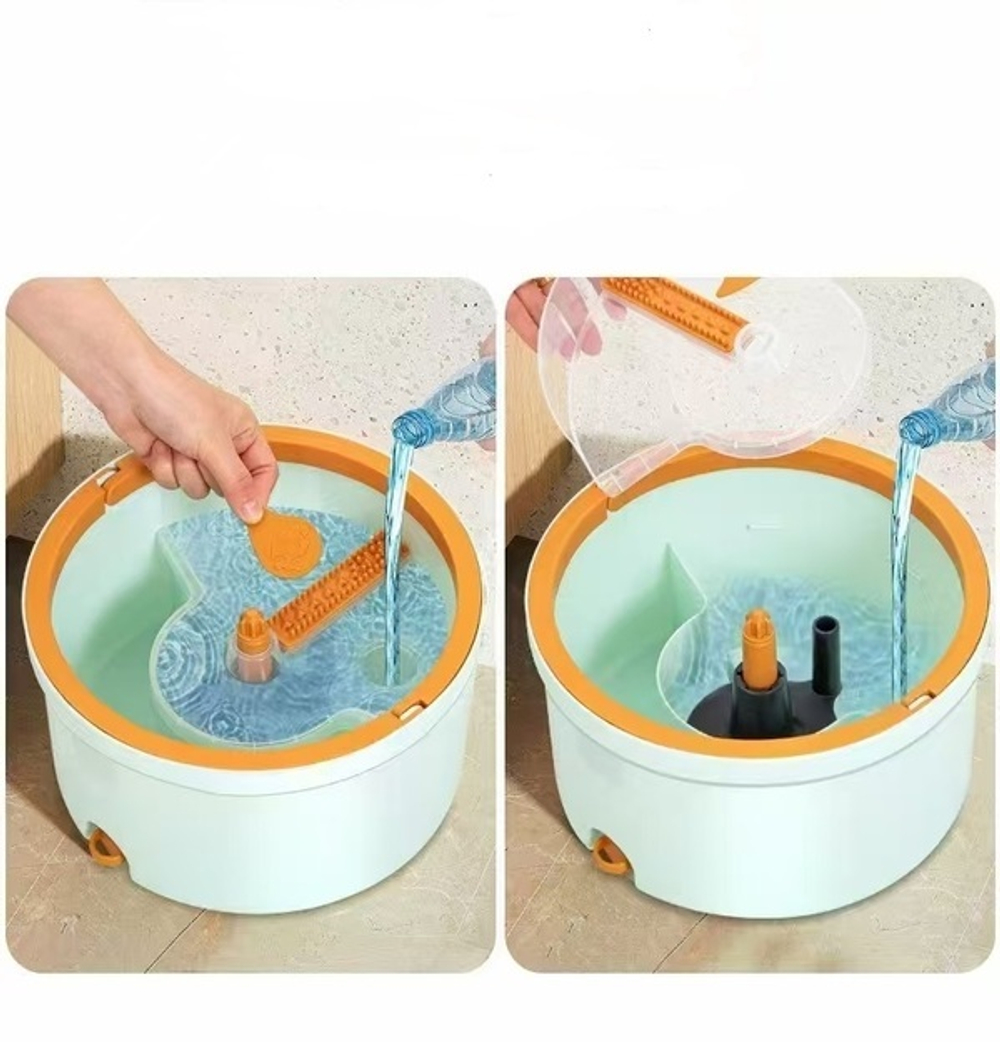 Набор для уборки «Селфи Идеальная уборка»(ведро с отжимом, швабра, две насадки) в цветной коробке