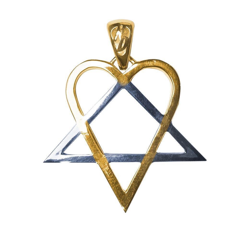 Амулет Хертаграмма Звезда Сердце Серебро позолота ЮРВ-13-зс