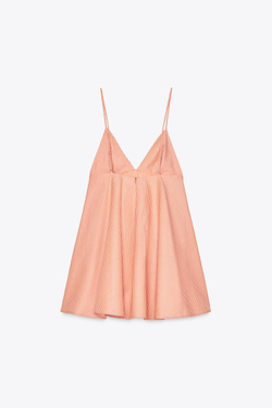 ZARA КОРОТКОЕ ПЛАТЬЕ НА БРЕТЕЛЯХ, ОРАНЖЕВЫЙ