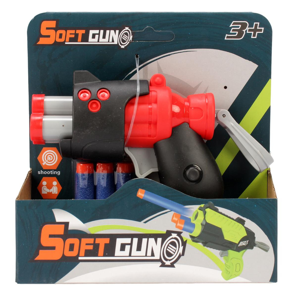 Пистолет с мягк.пулями, коробка 711