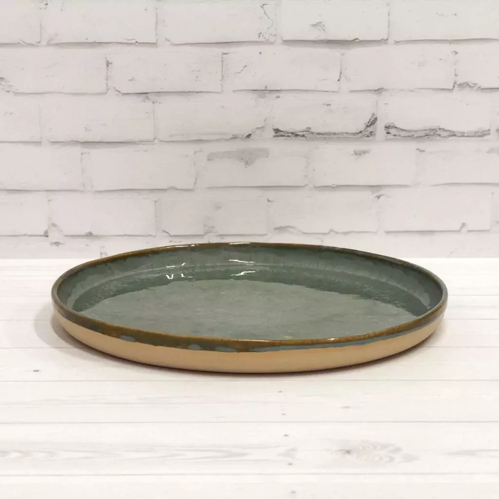 Фото тарелка серая керамическая Clayville Edelweiss д 280 мм 005008 из экологически чистой глины высокого качества