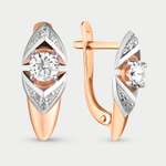 Серьги женские с фианитами из розового золота 585 пробы (арт. 017992-1102)