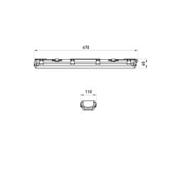Светильник ЭРА SPP-103-0-002-060 IP65 под 2 светодиодные лампы T8 G13 LED 2x600 транзитный 1,5 кВт в линию