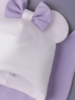 Шапка для девочек с ушками и снуд на осень