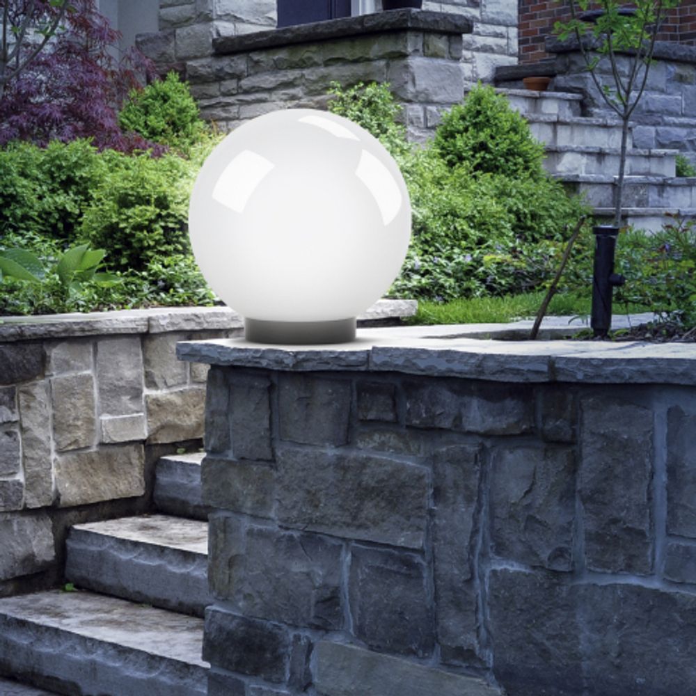 Садово-парковый светильник ЭРА НТУ 01-100-351 шар опаловый на опору / кронштейн IP44 Е27 max100Вт d350mm