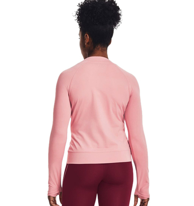 Женская футболка теннисная (dł. Рукава) Under Armour Rush ColdGear Core Top W - pink clay/micro pink