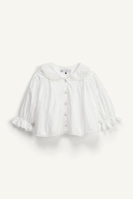 ZARA РУБАШКА В РОМАНТИЧЕСКОМ СТИЛЕ - LIMITED EDITION, ЖЕЛТОВАТО-БЕЛЫЙ