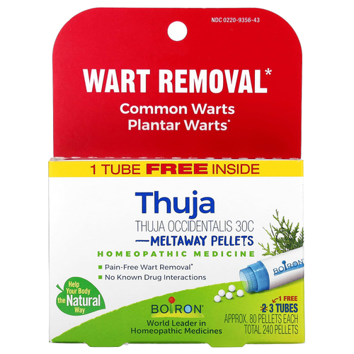 Boiron, туя западная, 30C, 3 тубы по 80 гранул