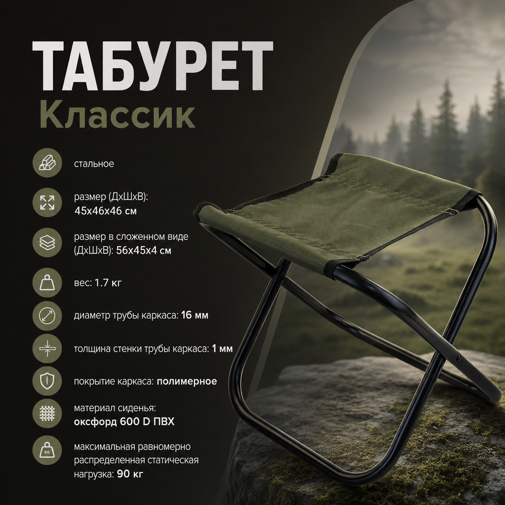 Табурет "Классик" стальной